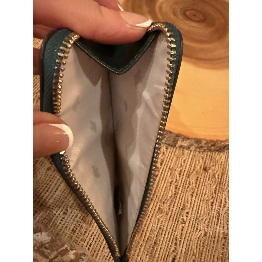 Kate Spade Darcy leather zip key ring card holder wallet Seawater Green 99$ - Picture 10 of 10